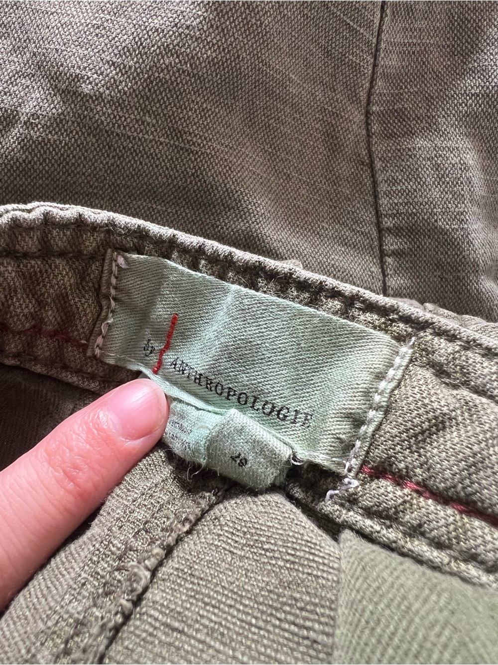 Anthropologie Linen Blend Utility Cargo Pants Olive Green Size 29 - Picture 5 of 6